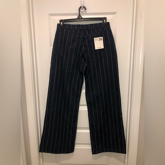 New Anthropologie x Reformation Cary Low-Rise Wide-Leg Pinstripe Lake Jeans 28 - Picture 9 of 12